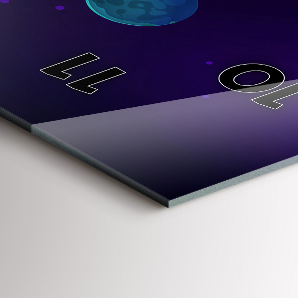 Vertical wall clock Planets galaxy