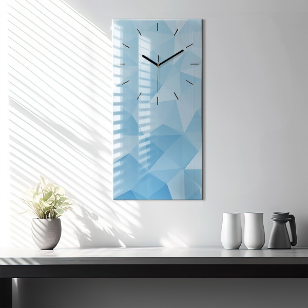 Vertical wall clock Triangles abstract