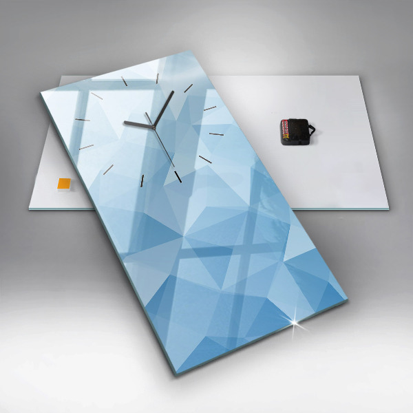 Vertical wall clock Triangles abstract