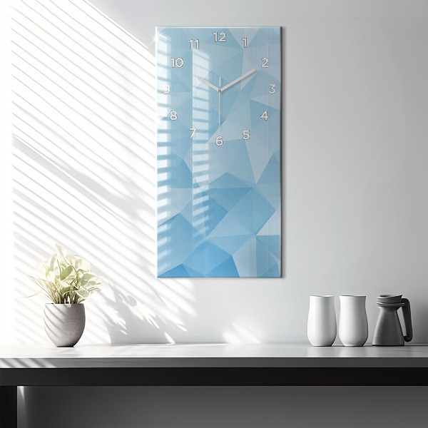 Vertical wall clock Triangles abstract