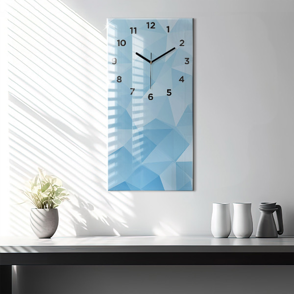 Vertical wall clock Triangles abstract