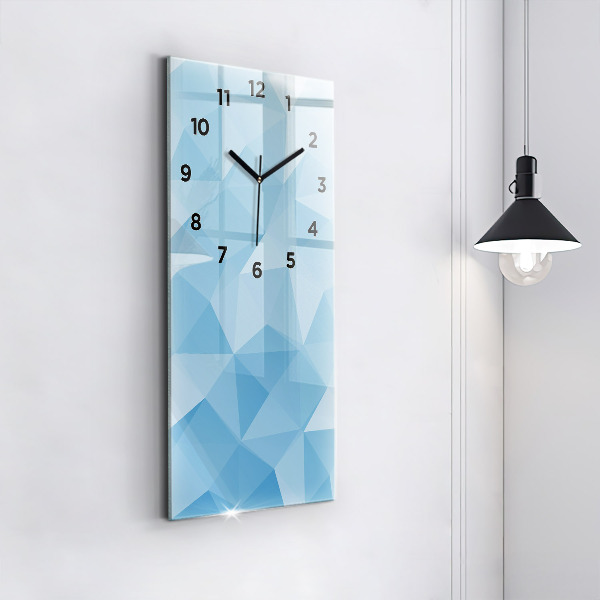 Vertical wall clock Triangles abstract