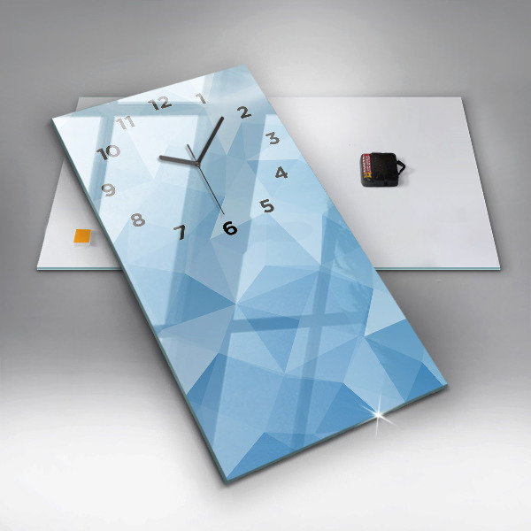 Vertical wall clock Triangles abstract