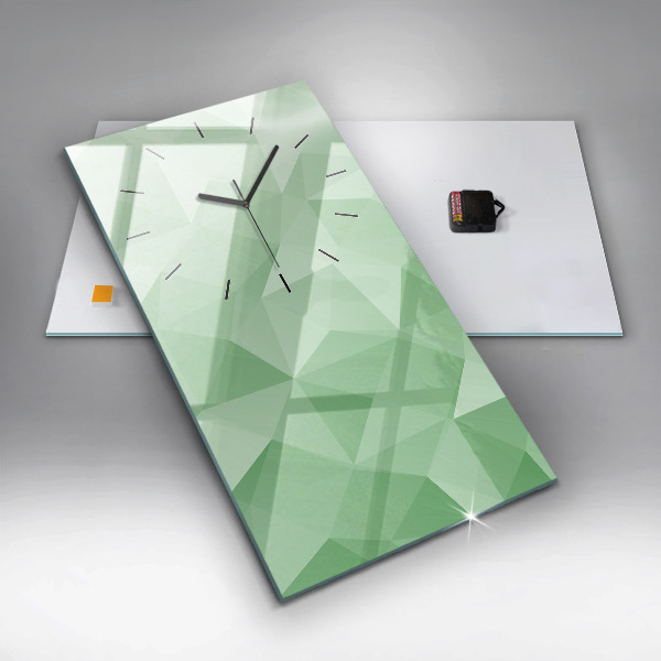 Vertical wall clock Triangles abstract