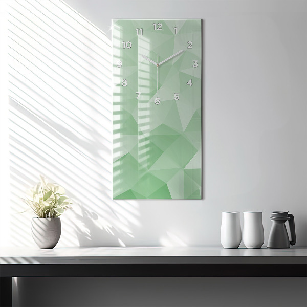 Vertical wall clock Triangles abstract