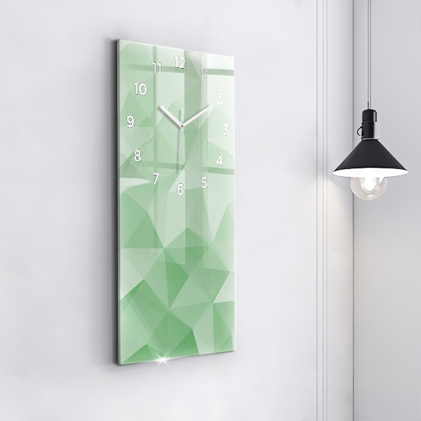 Vertical wall clock Triangles abstract