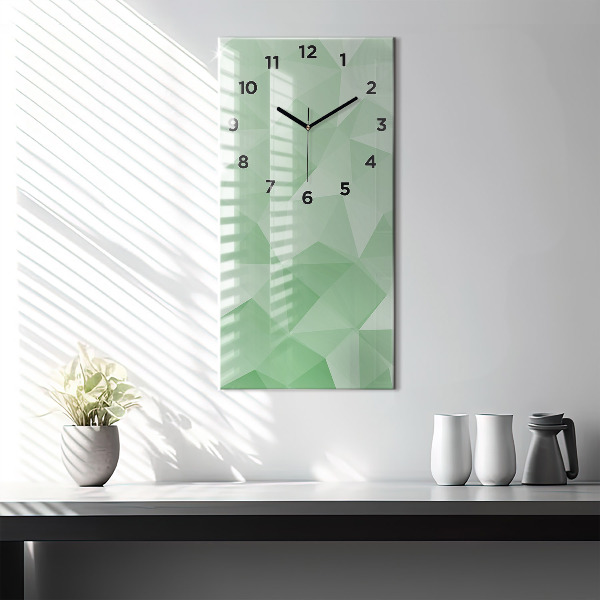 Vertical wall clock Triangles abstract
