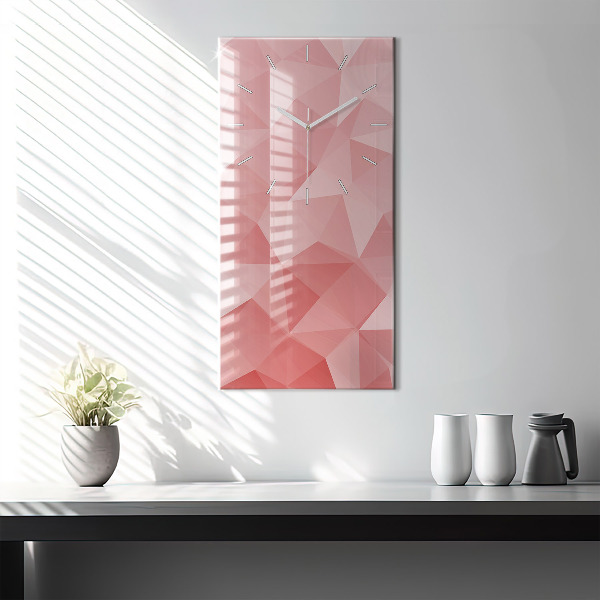 Vertical wall clock Triangles abstract