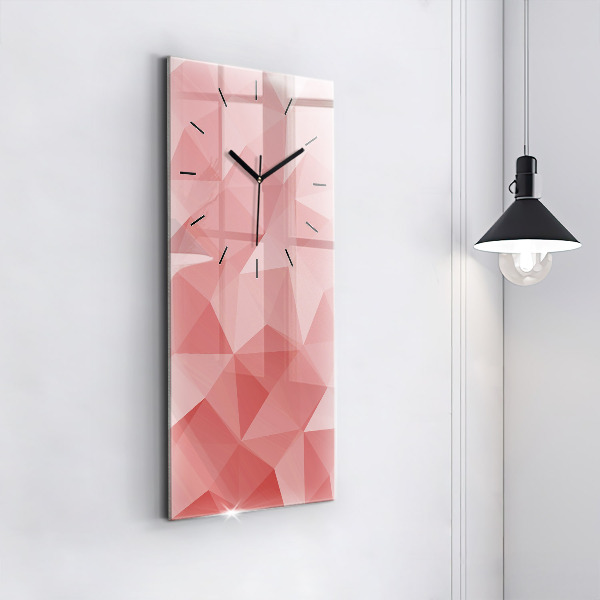 Vertical wall clock Triangles abstract