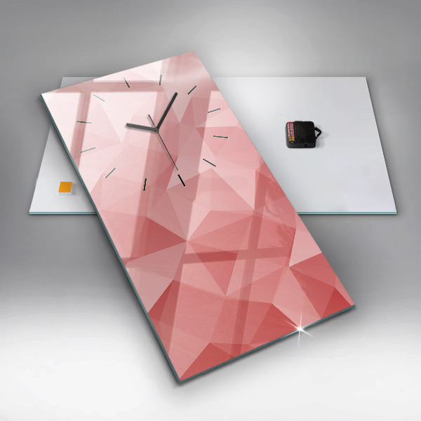 Vertical wall clock Triangles abstract