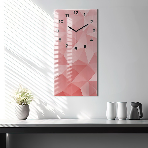 Vertical wall clock Triangles abstract
