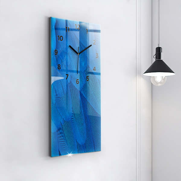 Vertical wall clock Bird feather