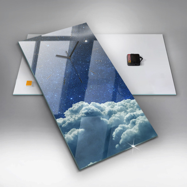 Vertical wall clock Night sky