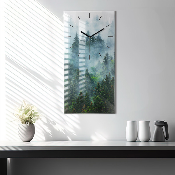 Vertical wall clock Misty forest