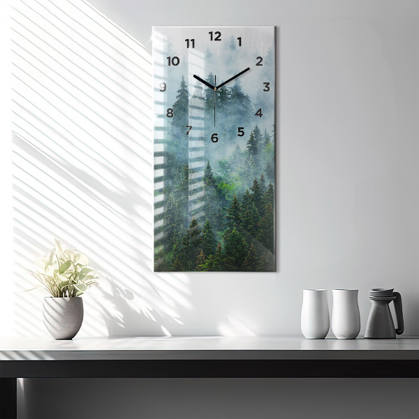 Vertical wall clock Misty forest