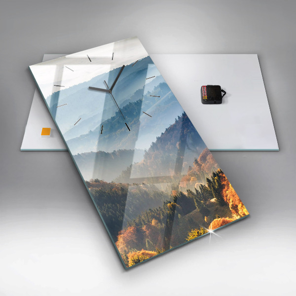 Vertical wall clock Mountain landscape