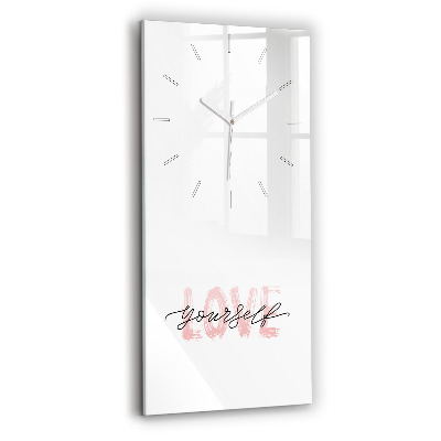 Vertical wall clock The inscription Love yourself