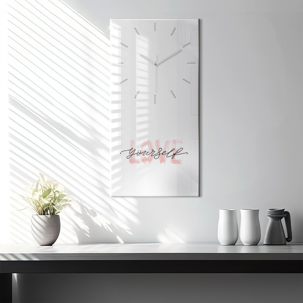 Vertical wall clock The inscription Love yourself