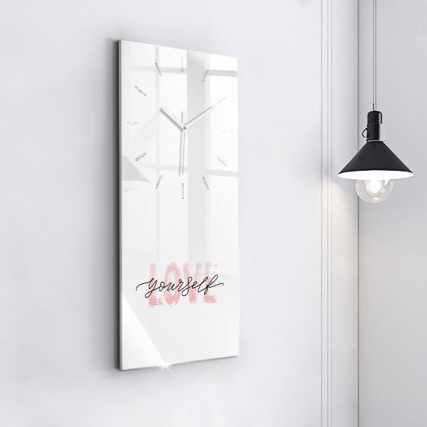 Vertical wall clock The inscription Love yourself