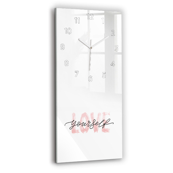 Vertical wall clock The inscription Love yourself