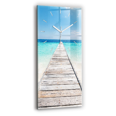 Vertical wall clock Tropical island