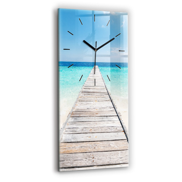 Vertical wall clock Tropical island