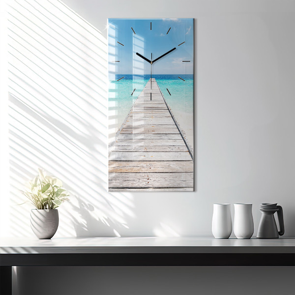 Vertical wall clock Tropical island
