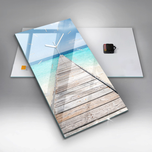 Vertical wall clock Tropical island