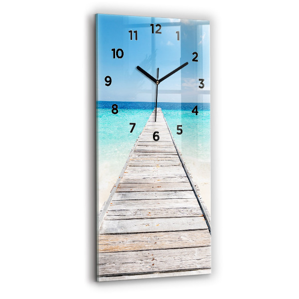 Vertical wall clock Tropical island
