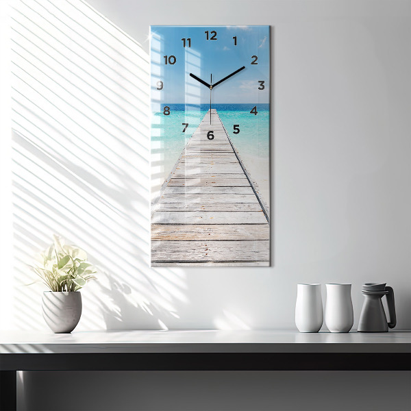 Vertical wall clock Tropical island