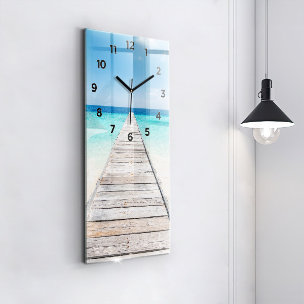 Vertical wall clock Tropical island