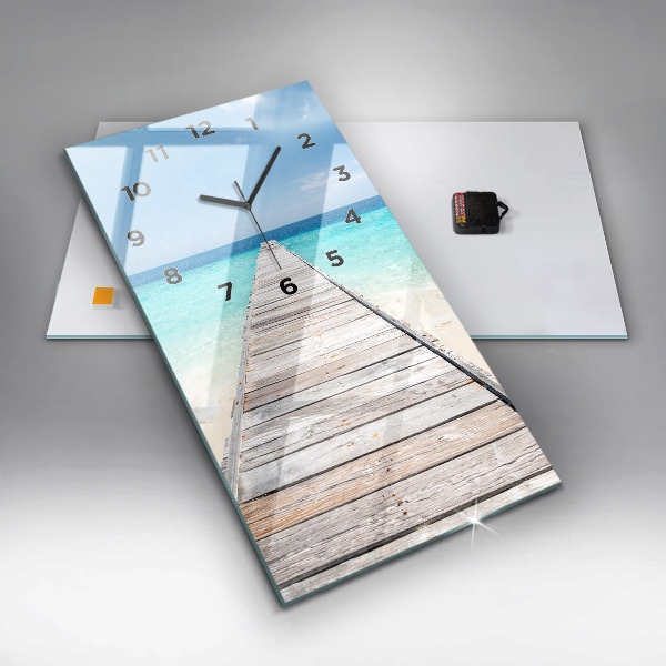 Vertical wall clock Tropical island
