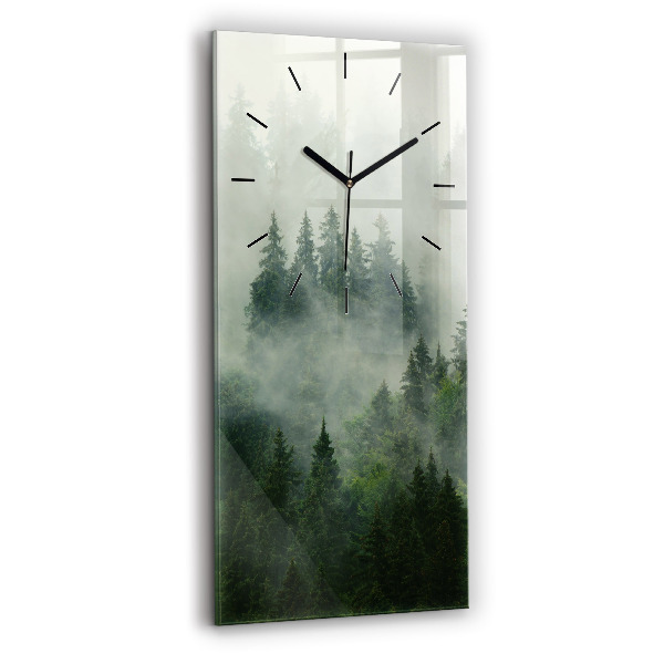 Vertical wall clock Misty forest