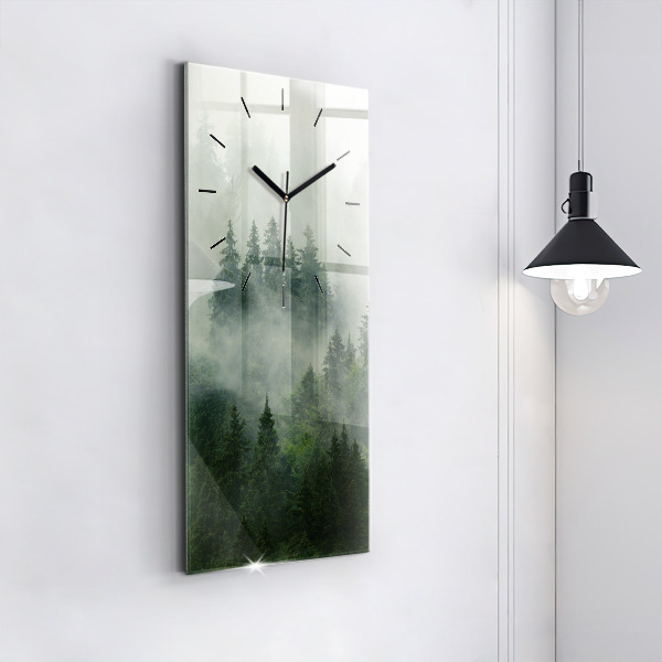 Vertical wall clock Misty forest