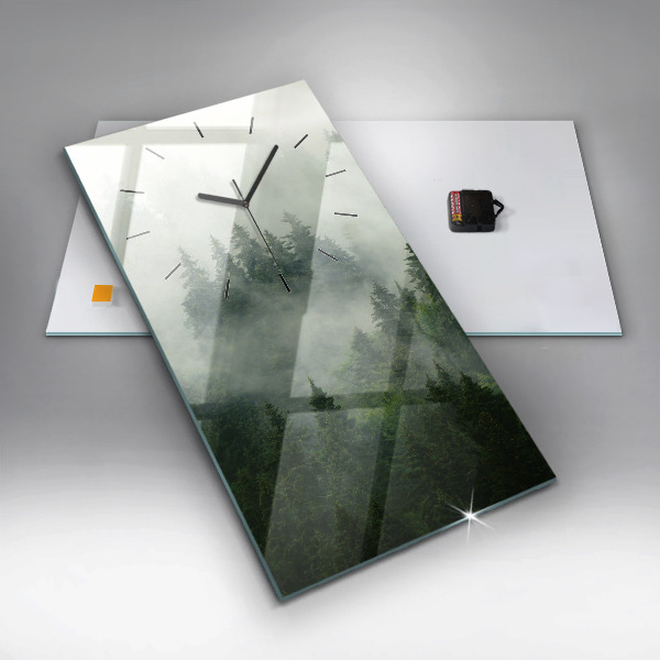 Vertical wall clock Misty forest