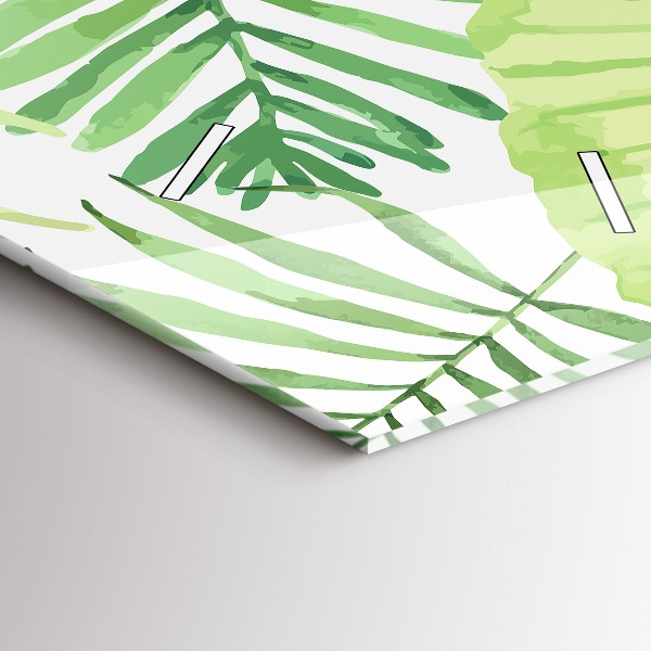 Vertical wall clock Green leaves