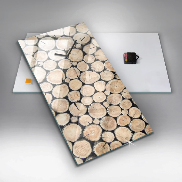 Vertical wall clock Cut tree stumps