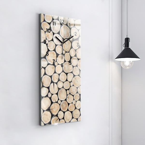 Vertical wall clock Cut tree stumps