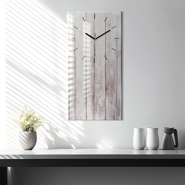 Vertical wall clock Light wood planks