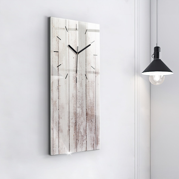 Vertical wall clock Light wood planks