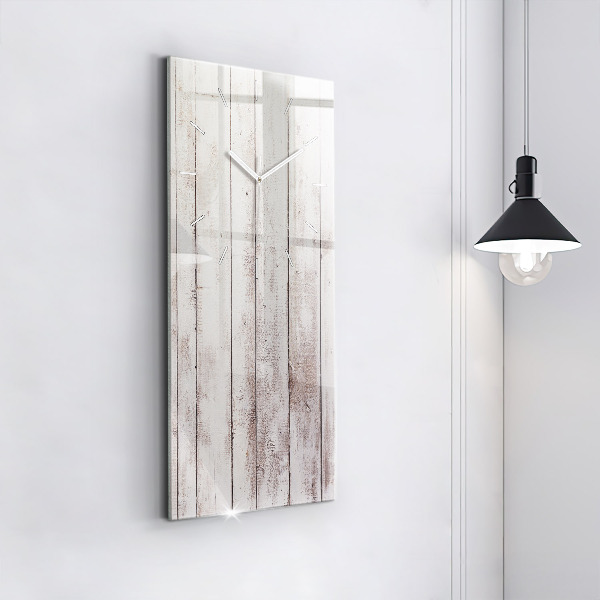Vertical wall clock Light wood planks