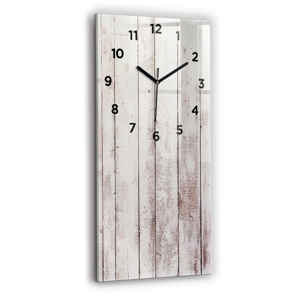 Vertical wall clock Light wood planks