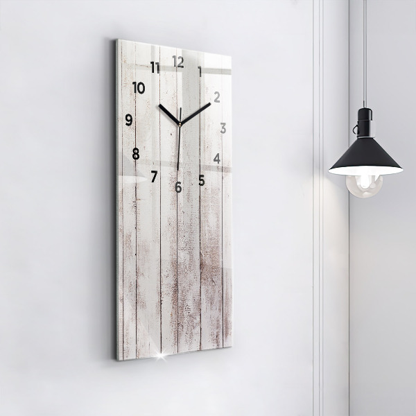 Vertical wall clock Light wood planks