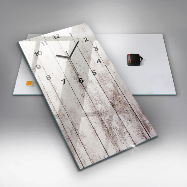 Vertical wall clock Light wood planks