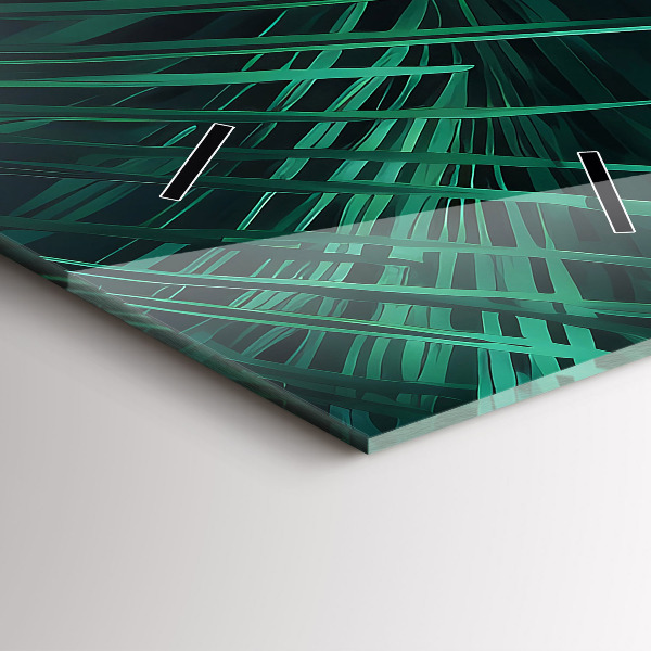 Vertical wall clock Tropical leaves