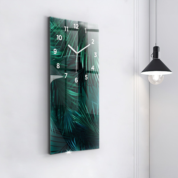 Vertical wall clock Tropical leaves