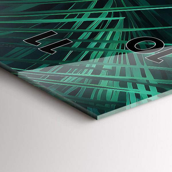 Vertical wall clock Tropical leaves