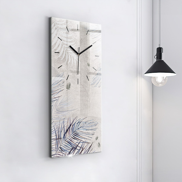 Vertical wall clock Palm leaf