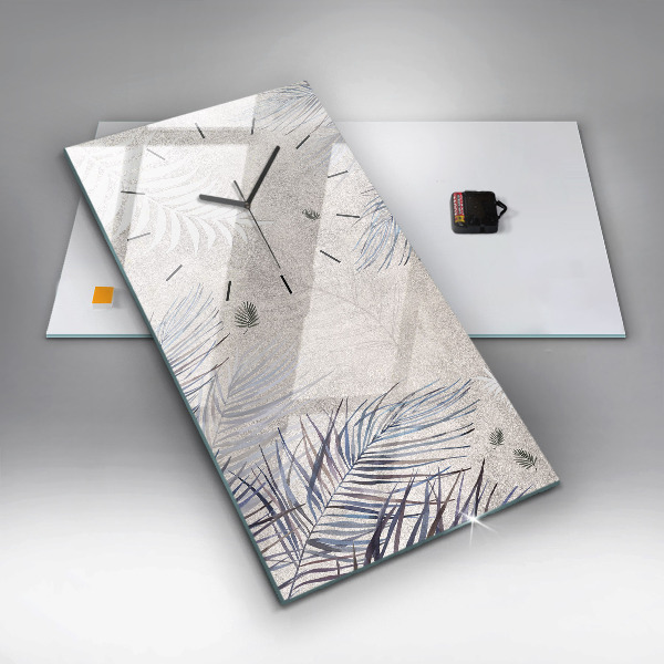 Vertical wall clock Palm leaf