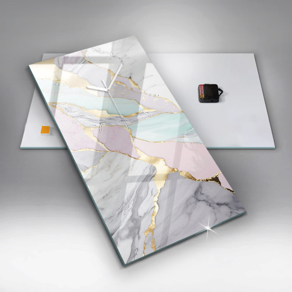 Vertical wall clock Marble pattern